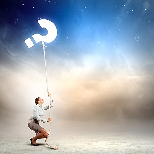 Woman pulling rope with a question mark | 유토이미지 | 상세페이지 | 베이직샵 | 사진 ...