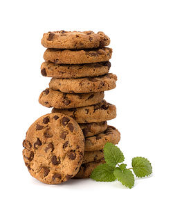 Chocolate homemade pastry biscuits isolated on white