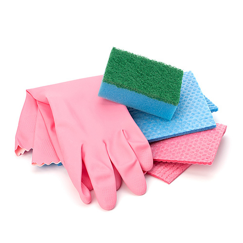 유토이미지 sponges group and gloves isolated on the white background