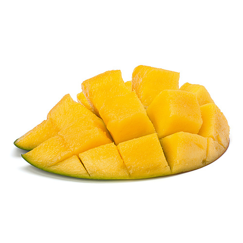 Mango sliced part isolated on white