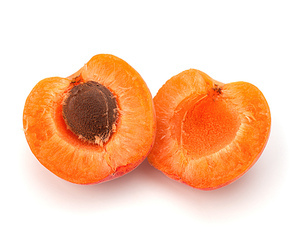 Ripe apricot fruit isolated on white