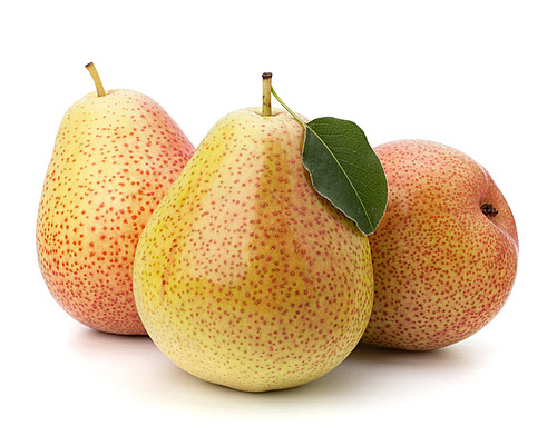 Pear fruits isolated on white