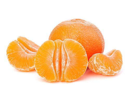 Orange mandarin or tangerine fruit isolated on white