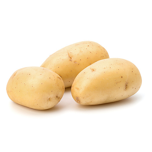 New potato isolated on white close up