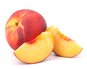 Ripe peach  fruit isolated on white cutout
