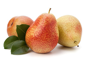 Pear fruits isolated on white