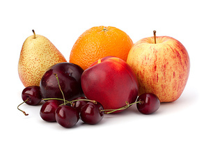 Fruit variety isolated on white