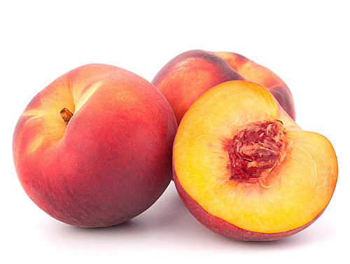 Ripe peach  fruit isolated on white cutout