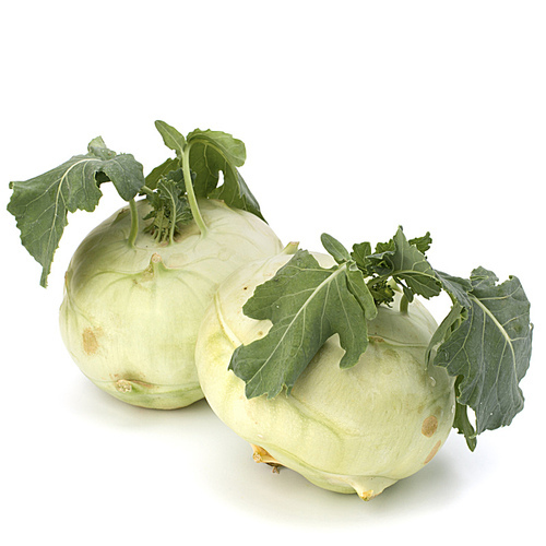 Kohlrabi tuber isolated on white cutout