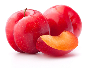 Sweet plum isolated on white cutout