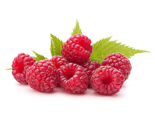 Sweet raspberry isolated on white cutout