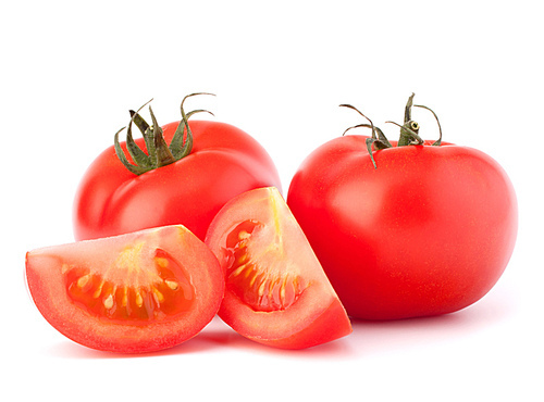 Tomato vegetables pile isolated on white cutout