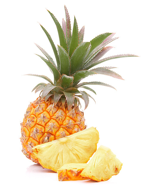 Pineapple tropical fruit or ananas isolated on white cutout