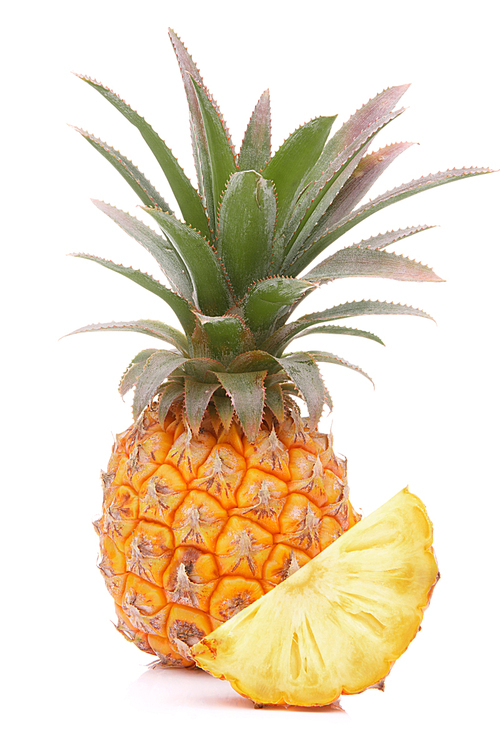 Pineapple tropical fruit or ananas isolated on white cutout