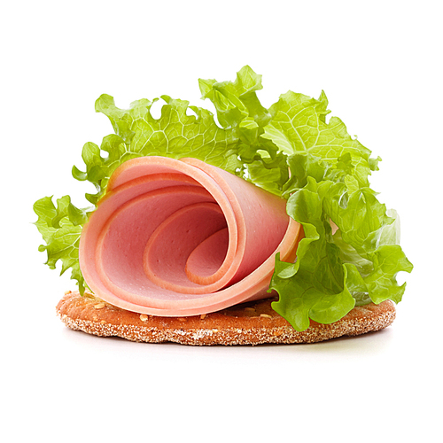 sandwich with pork ham on white background  cutout