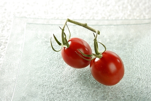 Two cherry tomatoes close-up