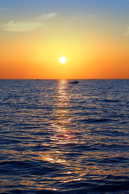 blue golden sunrise seascape sea ocean red golden colorful