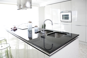 Modern white kitchen clean interior design deco architecture