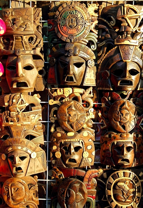 beautiful Mexican wooden mask handcrafted wood faces