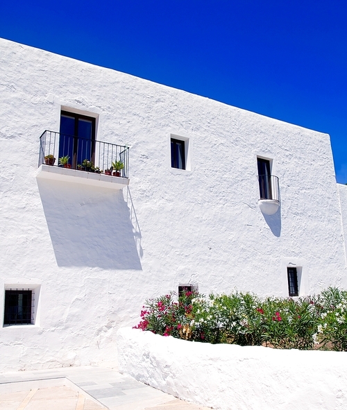 유토이미지 | Ibiza white church in Sant Carles Peralta San Carlos mediterranean architecture