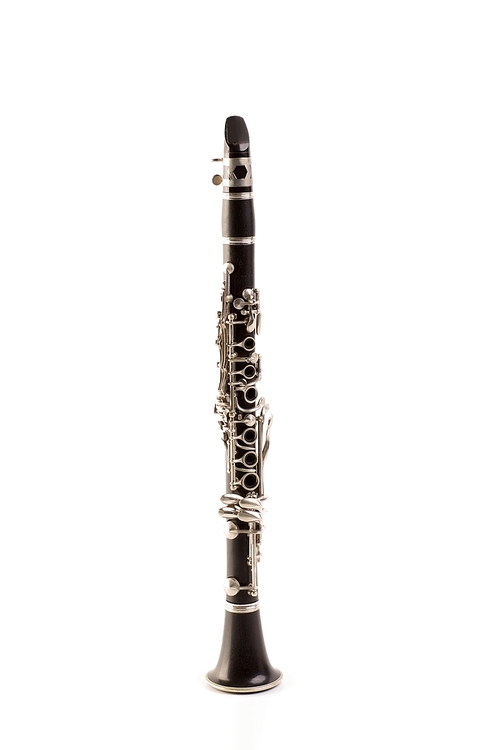 Black clarinet isolated on white