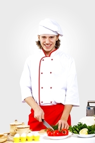 Portrait of a young cook in uniform