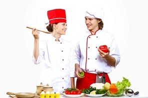 Portrait of a young cook in uniform