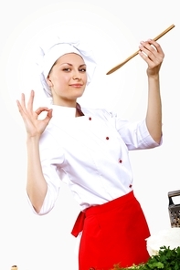 Portrait of a young cook in uniform