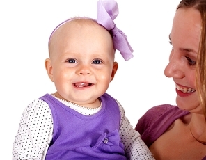 Young mother with little daughter