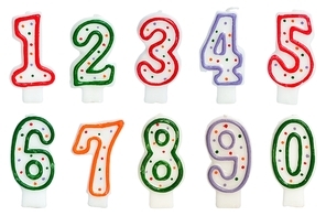 Birthday candles isolated on the white
