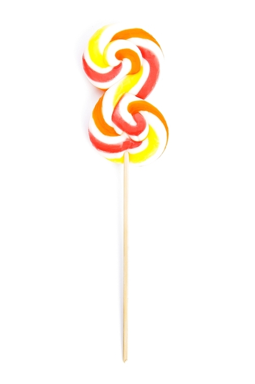 Colourful lollipop isolated on the white background