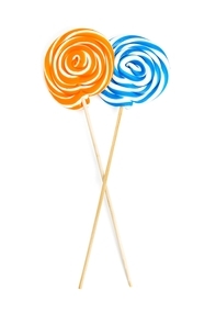 Colourful lollipop isolated on the white background