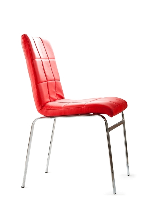 Red leather chair isolated on the white background