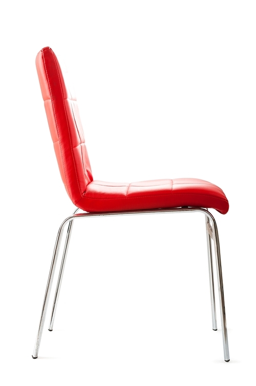 Red leather chair isolated on the white background