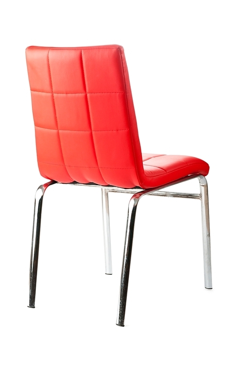 Red leather chair isolated on the white background