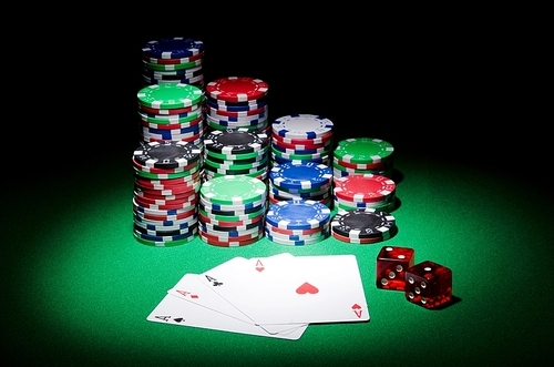 Casino concept with chips and cards