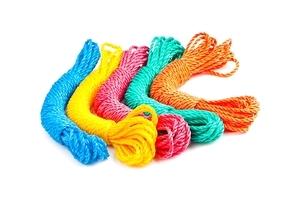 Colourful rope isolated on the white background