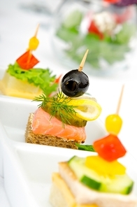 Canape served in the plate