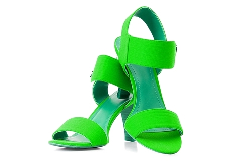 Green Female shoes in fashion concept