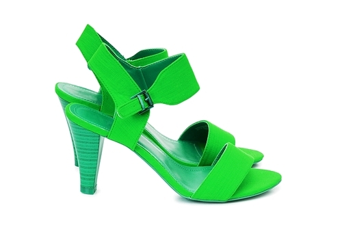 Green Female shoes in fashion concept