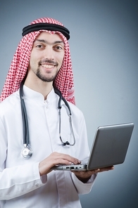 Arab doctor working in hospital