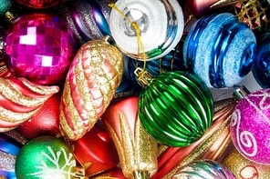 Colourful christmas decoration on a shiny background