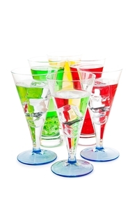 Colourful cocktail in glasses