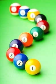 Pool balls on the table