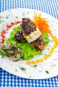 Meat cuisine - kebab served in plate