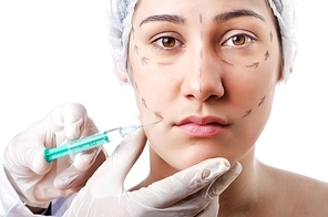 Woman under the plastic surgery