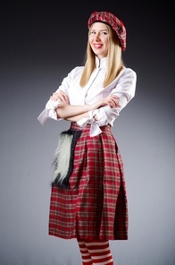 Scottish traditions concept with person wearing kilt