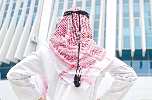 Arab on the street in summer