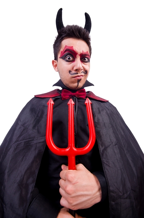man in devil costume in  concept