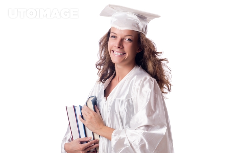 유토이미지 | Graduate with book isolated on white